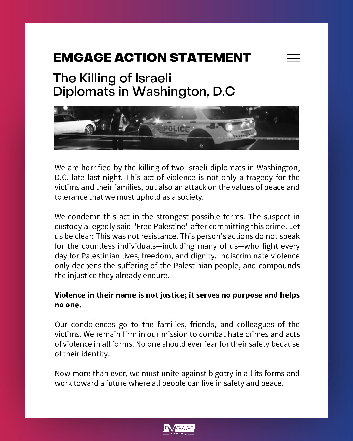 The Killing of Israeli Diplomats in Washington, D.C