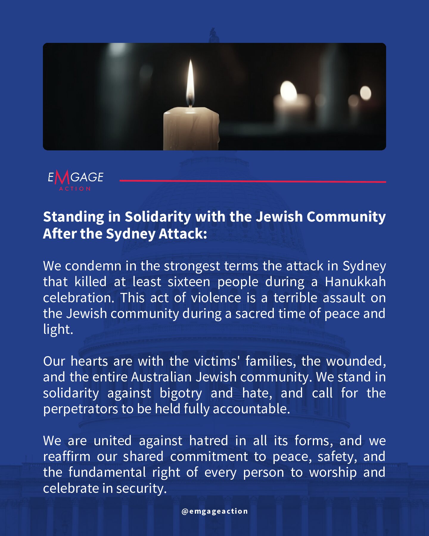 Sydney Attack - Standing in Solidarity with the Jewish Community