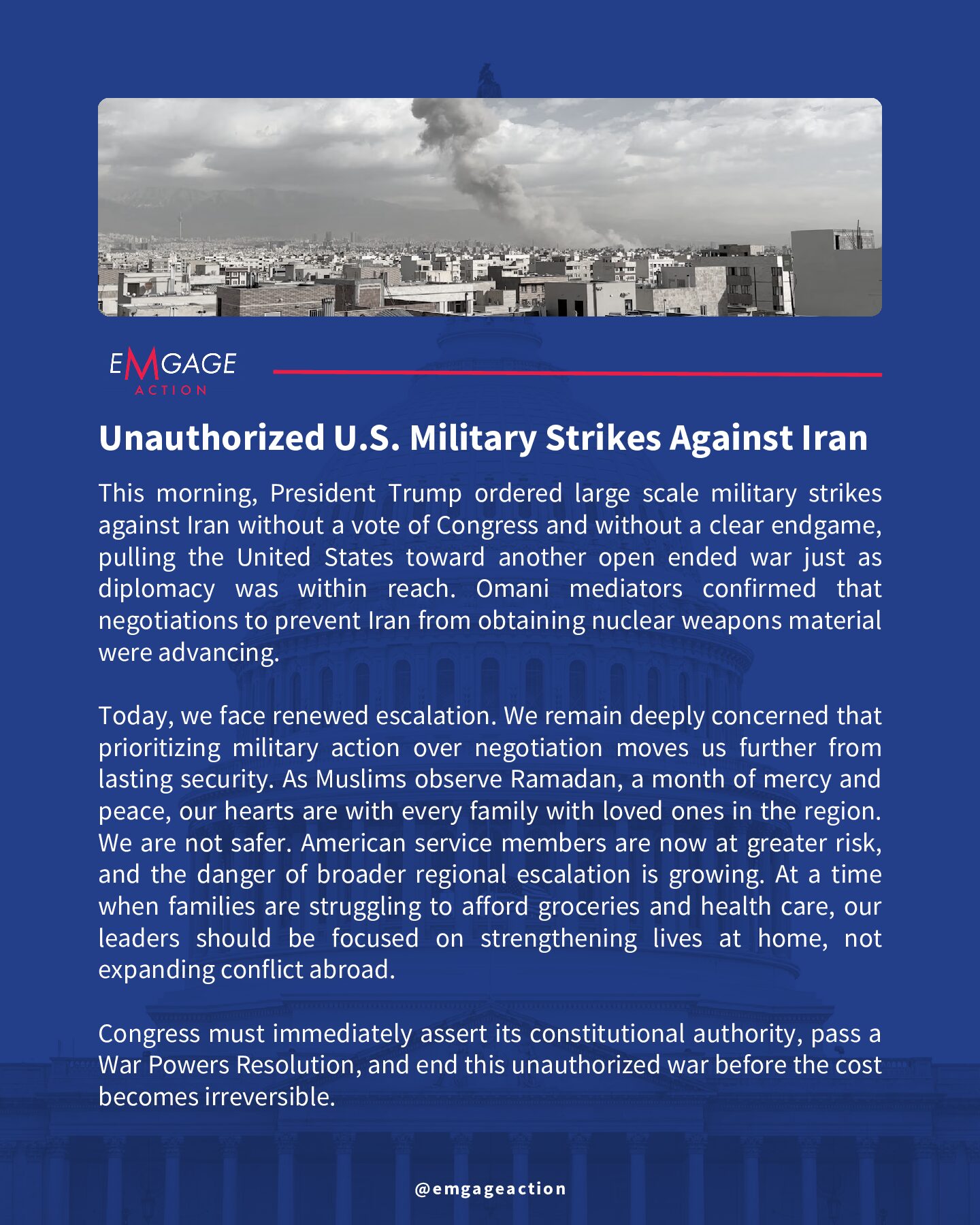 Unauthorized U.S. Military Strikes Against Iran